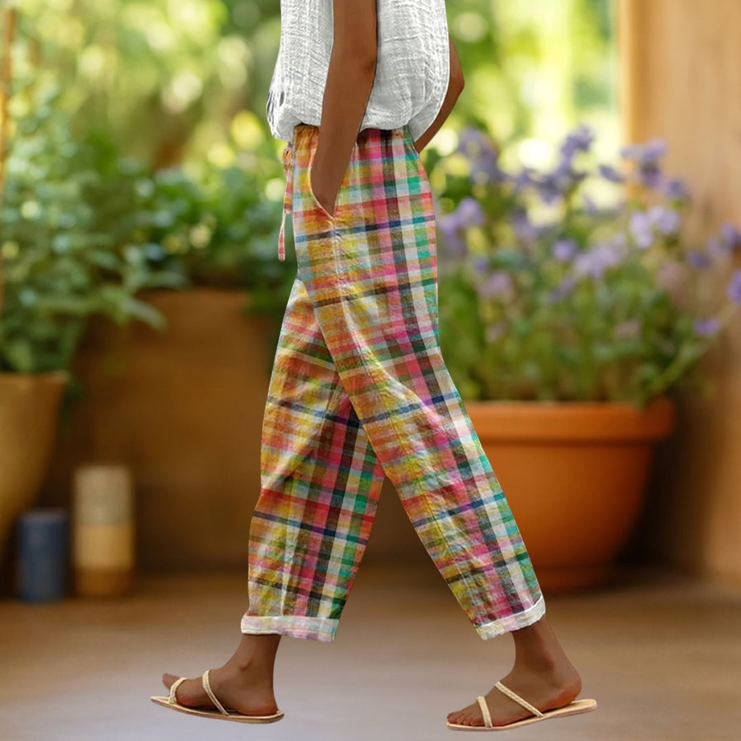 Michelle | Comfortable Checkered Pants