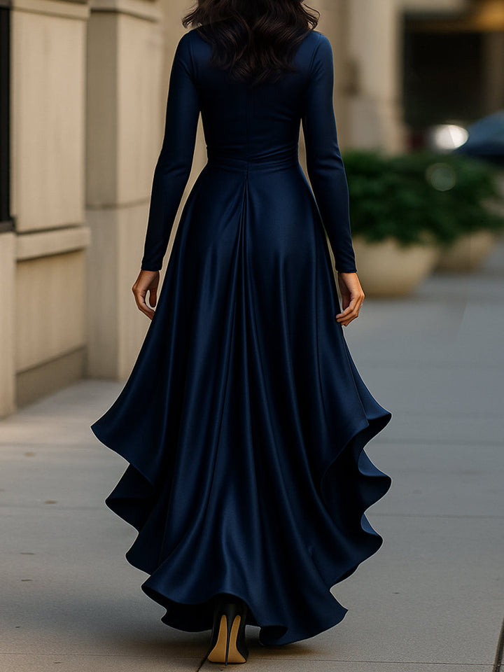 Darnie | Midnight Blue Satin Maxi Dress
