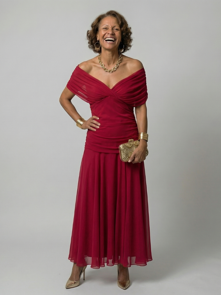 Zaneta | Off-Shoulder Midi Dress