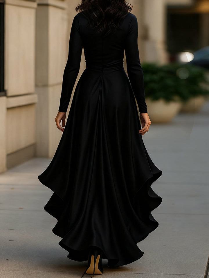 Darnie | Midnight Blue Satin Maxi Dress