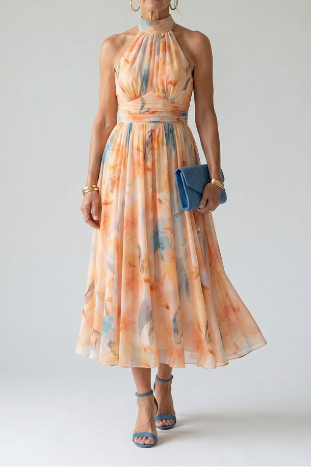 Lena | Midi Halter Dress