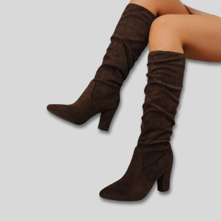 Camille | Slouch Block Heel Boots