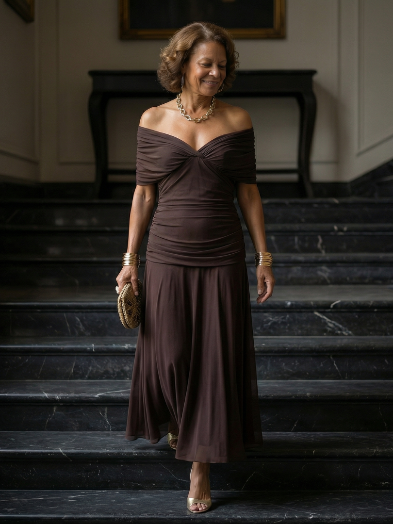 Zaneta | Off-Shoulder Midi Dress