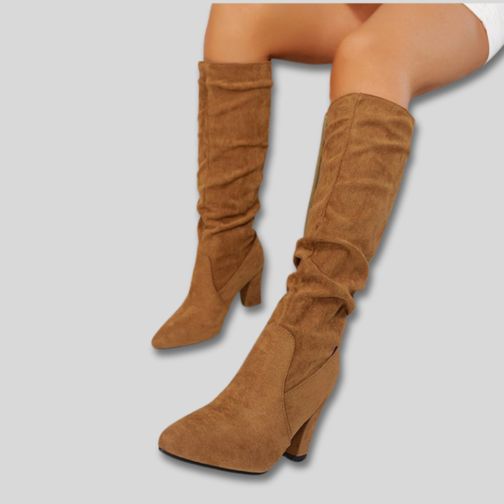 Camille | Slouch Block Heel Boots