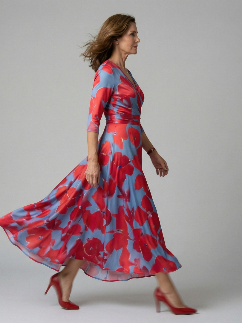 Joanna | Cross-Neck Midi Dress