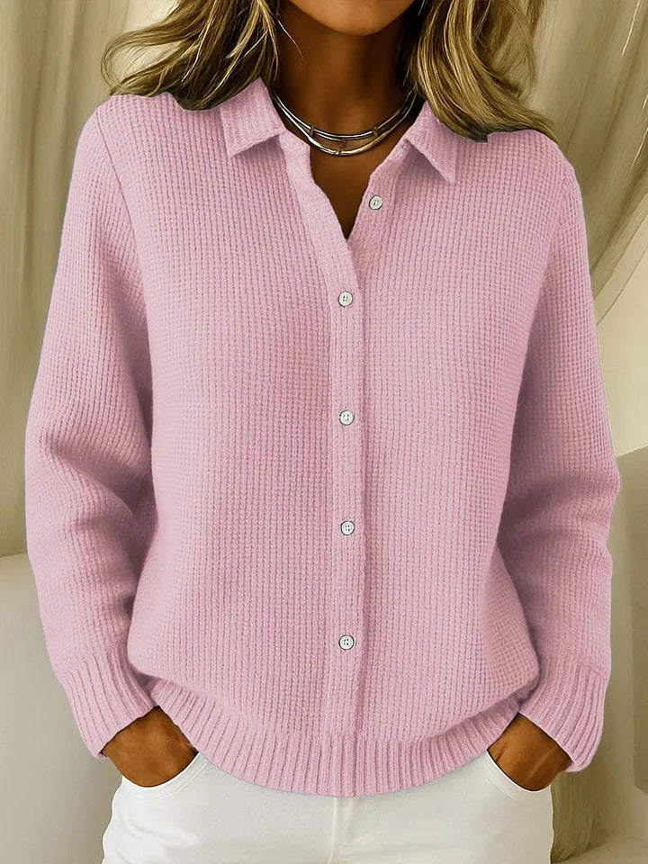 Lisa | Knit Cardigan with Shirt Collar