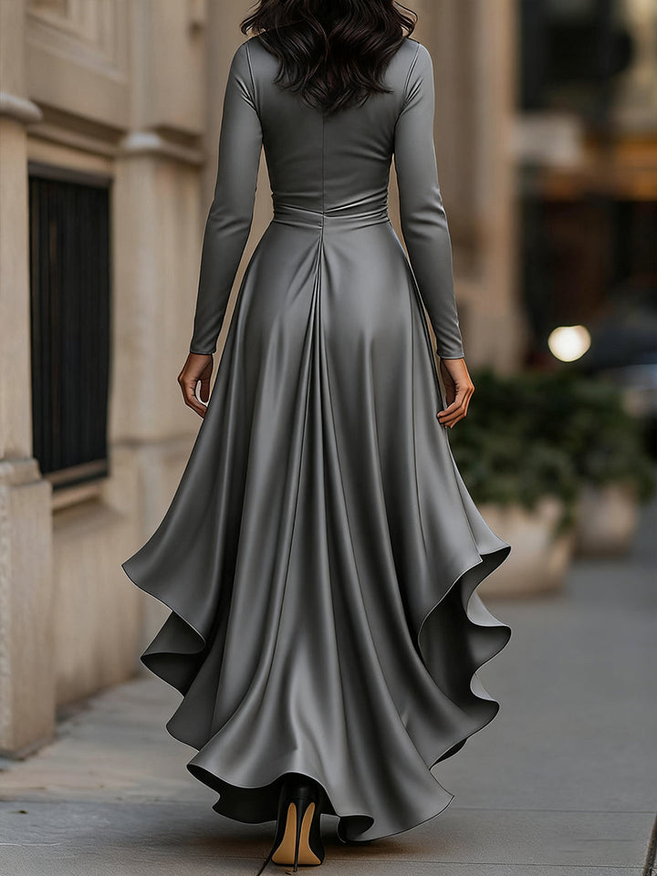 Darnie | Midnight Blue Satin Maxi Dress