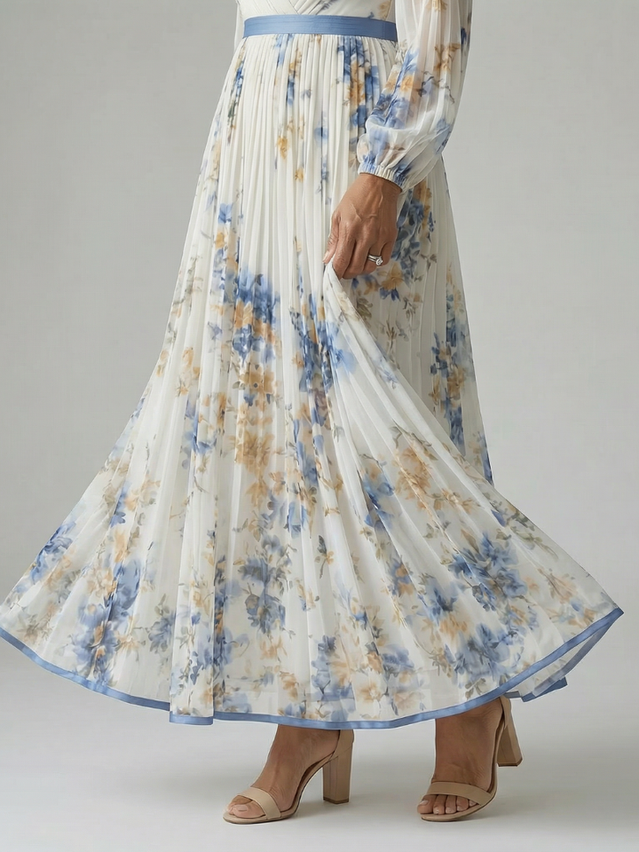 Ewa | Pleated Wrap Midi Dress