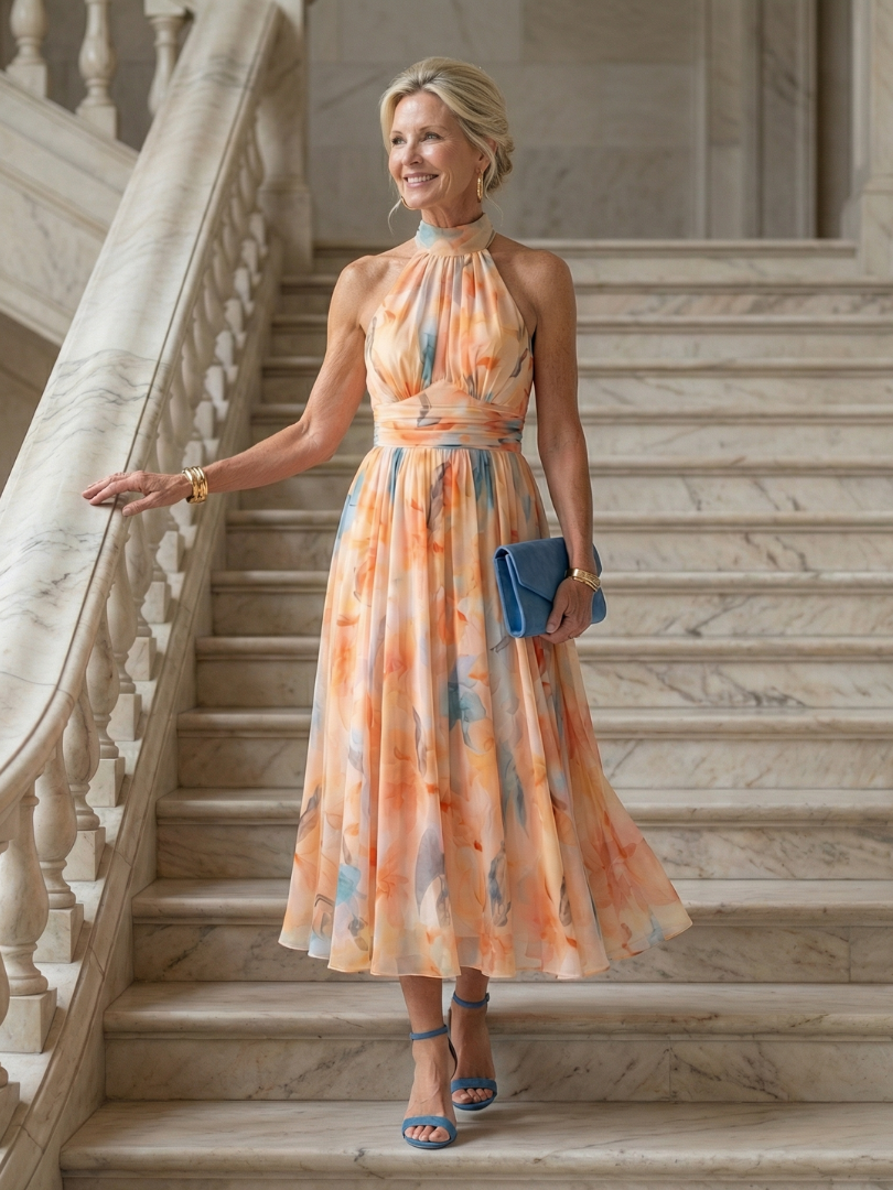 Lena | Midi Halter Dress