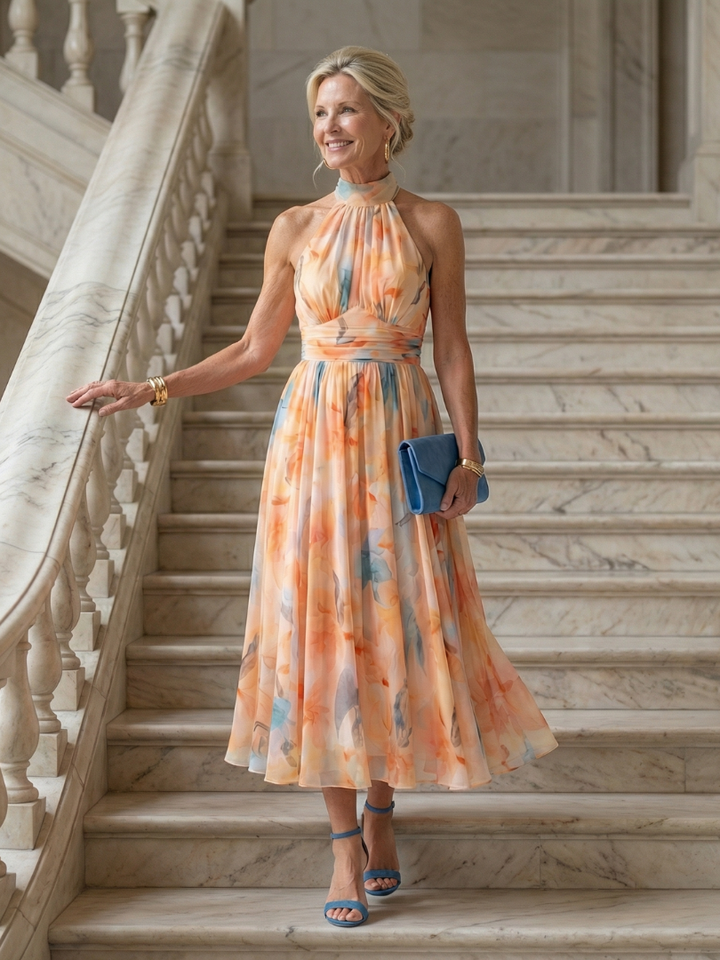 Lena | Midi Halter Dress