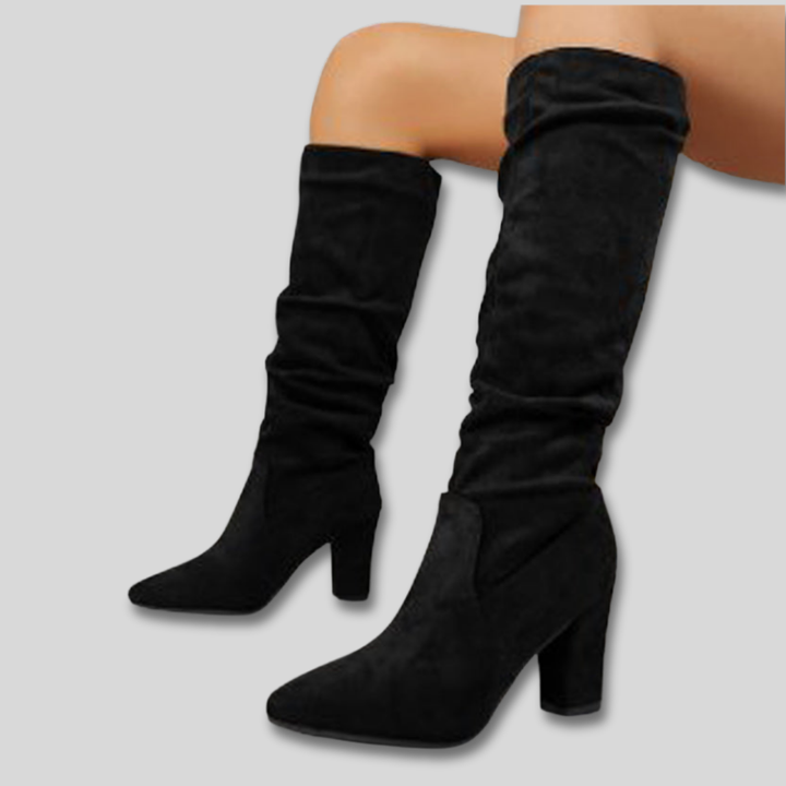 Camille | Slouch Block Heel Boots