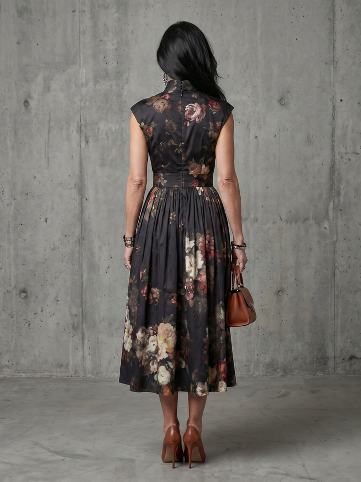 Monika | Floral Pleated Midi Dress