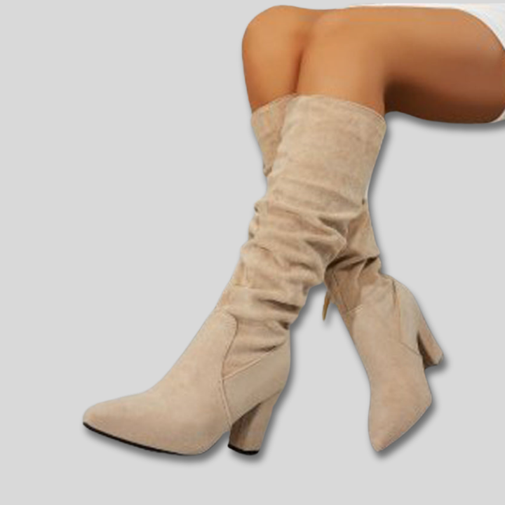 Camille | Slouch Block Heel Boots