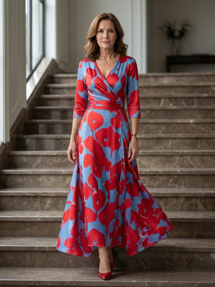 Joanna | Cross-Neck Midi Dress
