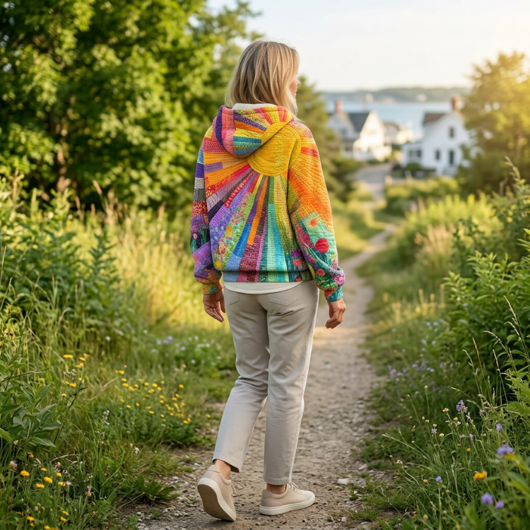 Amanda - Wildflower Quilted Hoodie