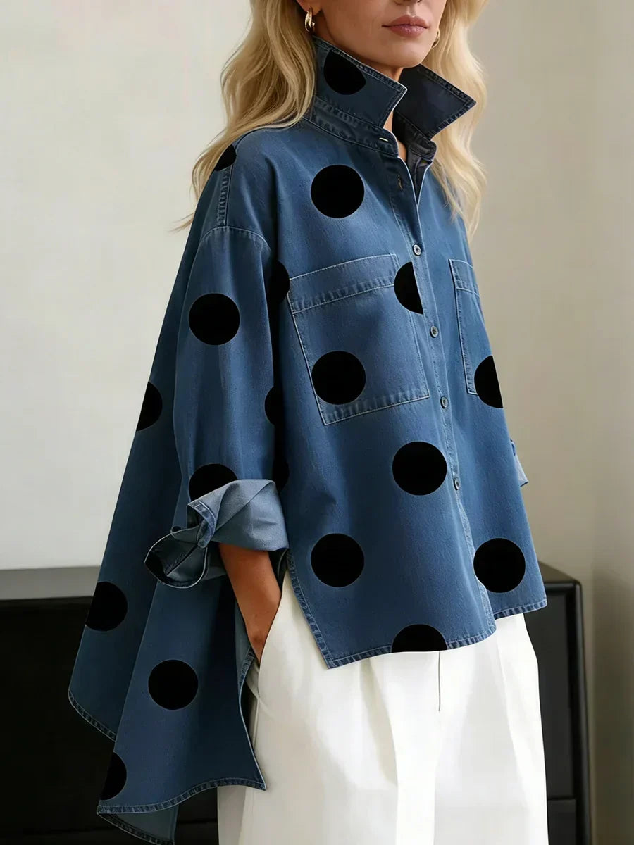 Ranulya | Chic Polka Dot Oversized Top