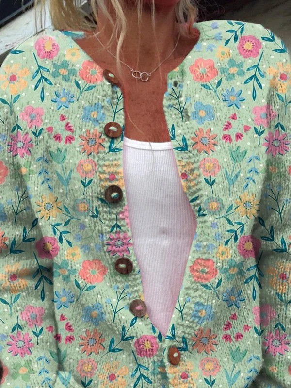 Foxfield | Vintage Floral Handmade Knit Cardigan