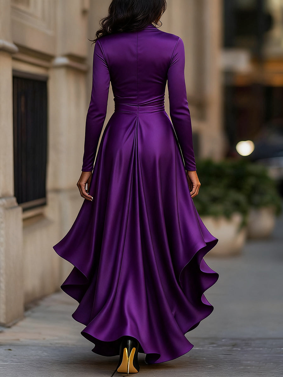 Darnie | Midnight Blue Satin Maxi Dress