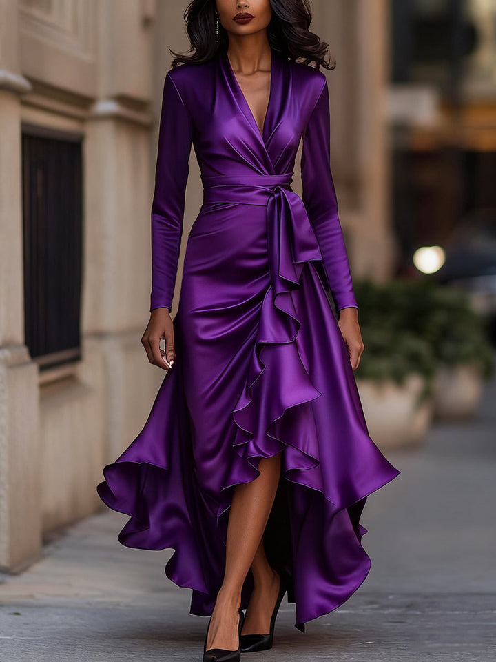 Darnie | Midnight Blue Satin Maxi Dress