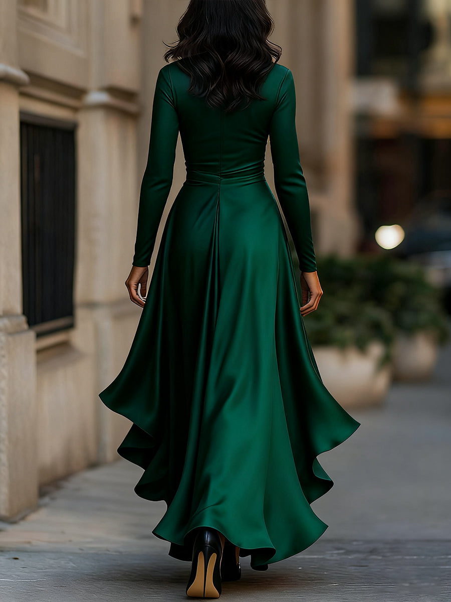 Darnie | Midnight Blue Satin Maxi Dress