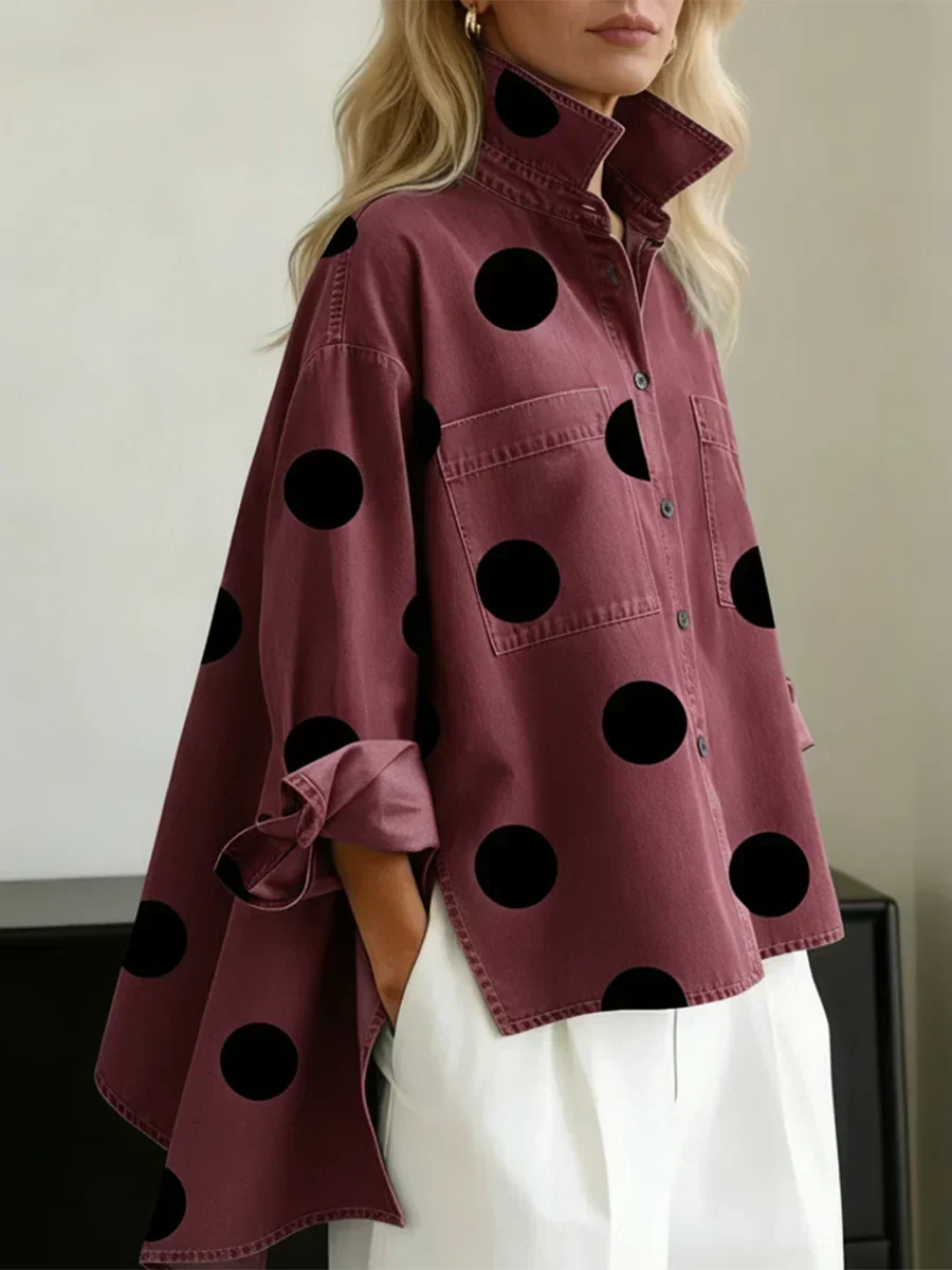 Ranulya | Chic Polka Dot Oversized Top