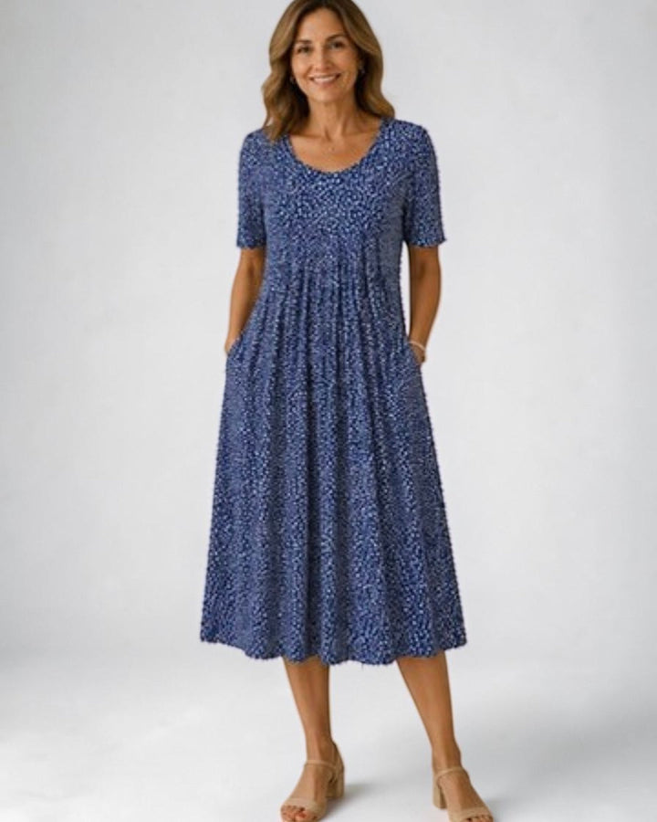 Geneviève | Classic Printed Midi Dress
