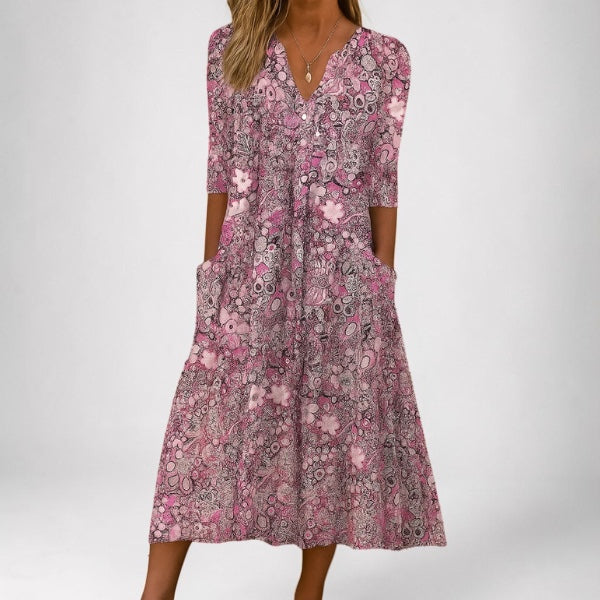 Olivia | V-Neck Midi Dress