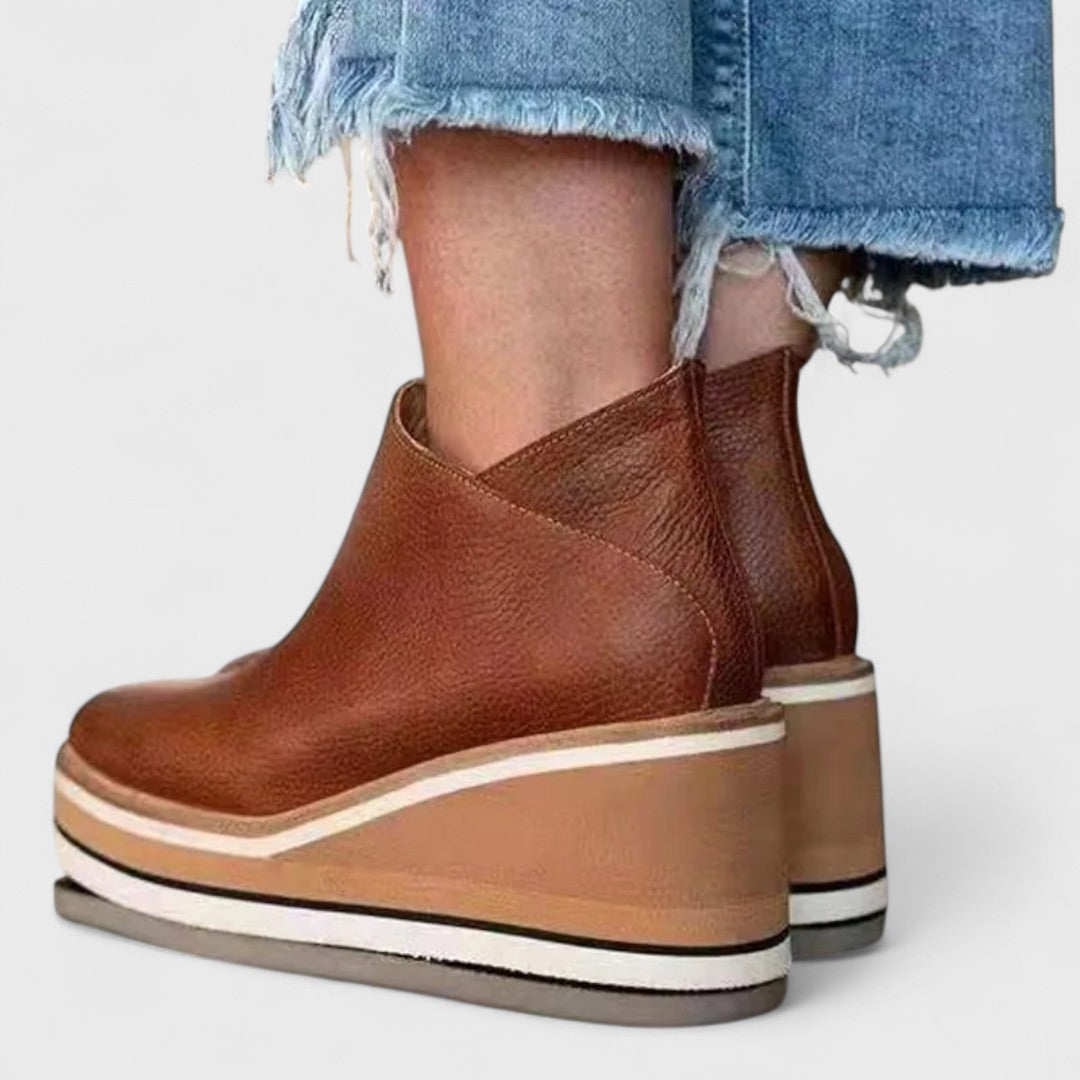 Sandra | Platform Slip-On Ankle Boots