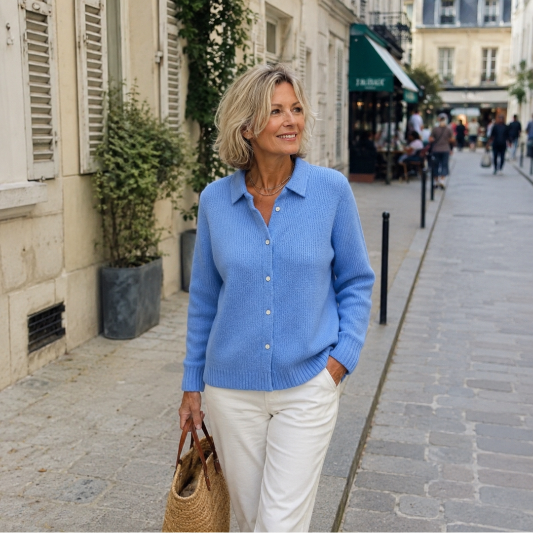 Lisa | Knit Cardigan with Shirt Collar