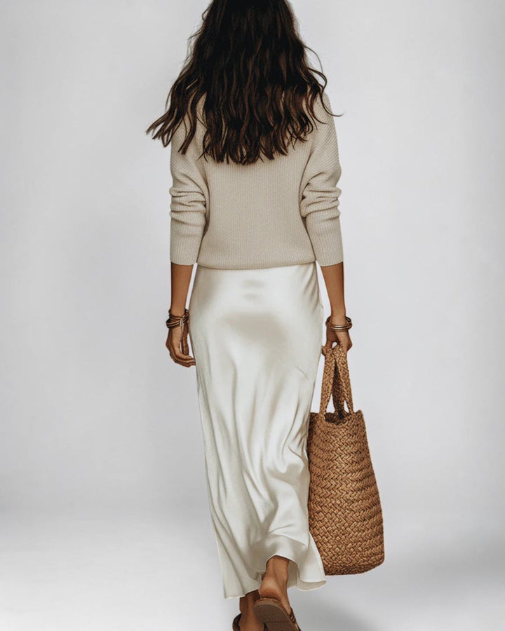 Betsy | Satin Midi Dress & Knit Set