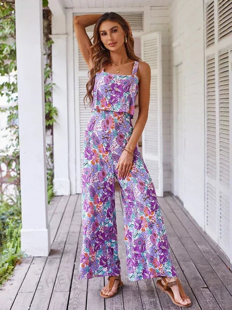 Syla - Floral Wide-leg Jumpsuit