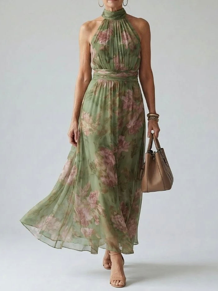 Mirelle | Gathered Halter Midi Dress