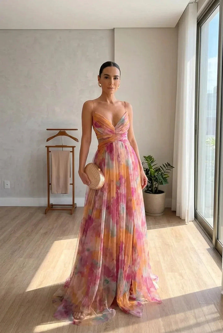 Serena | Enchanting Floral Print Maxi Dress