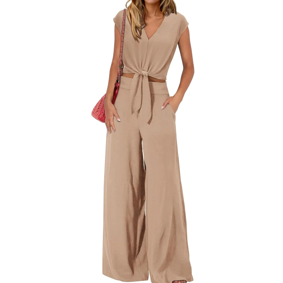 LENA™ – Breezy V-Neck Wide-Leg Set