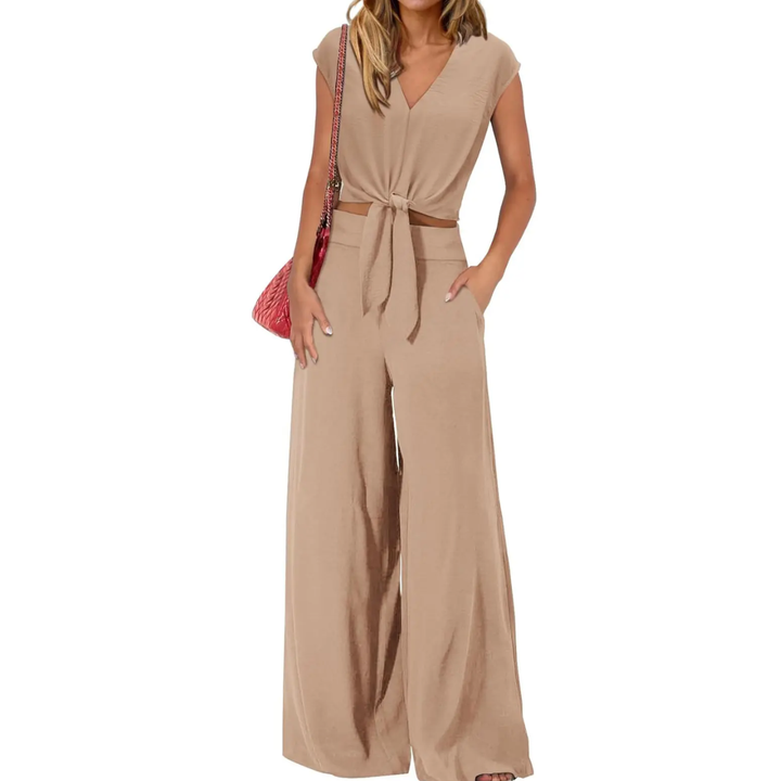 LENA™ – Breezy V-Neck Wide-Leg Set