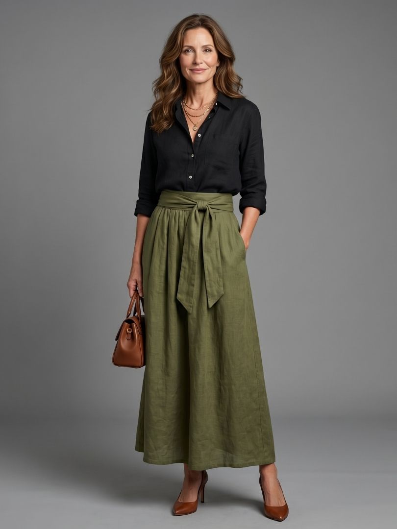 Iwona | Two-Piece Midi Skirt Set