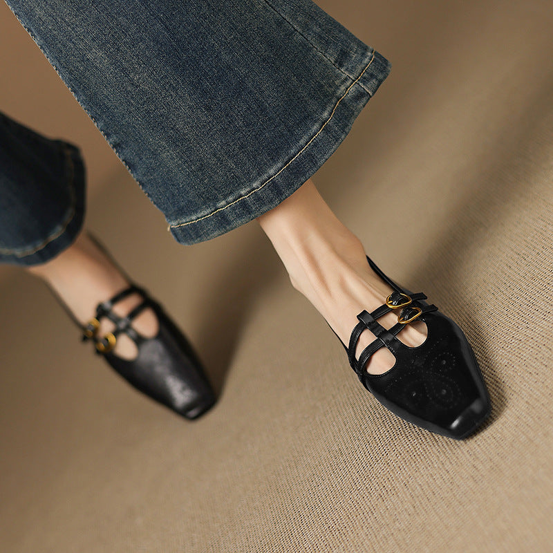 Ceyla | Brogued Double-Strap Mary Jane Flat