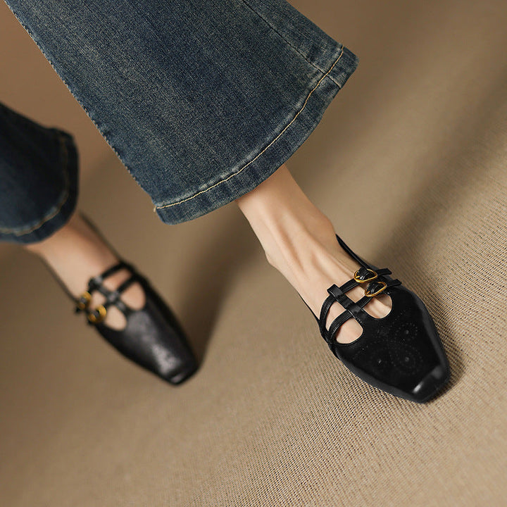 Ceyla | Brogued Double-Strap Mary Jane Flat