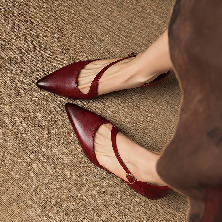 Avena | Genuine Leather Crossover Strap Heels