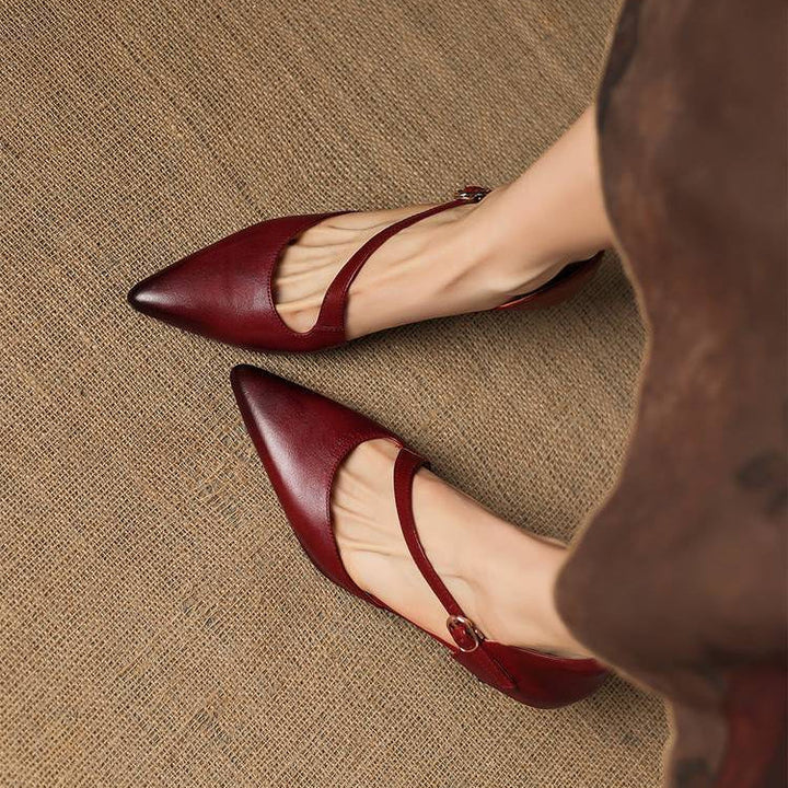 Avena | Genuine Leather Crossover Strap Heels