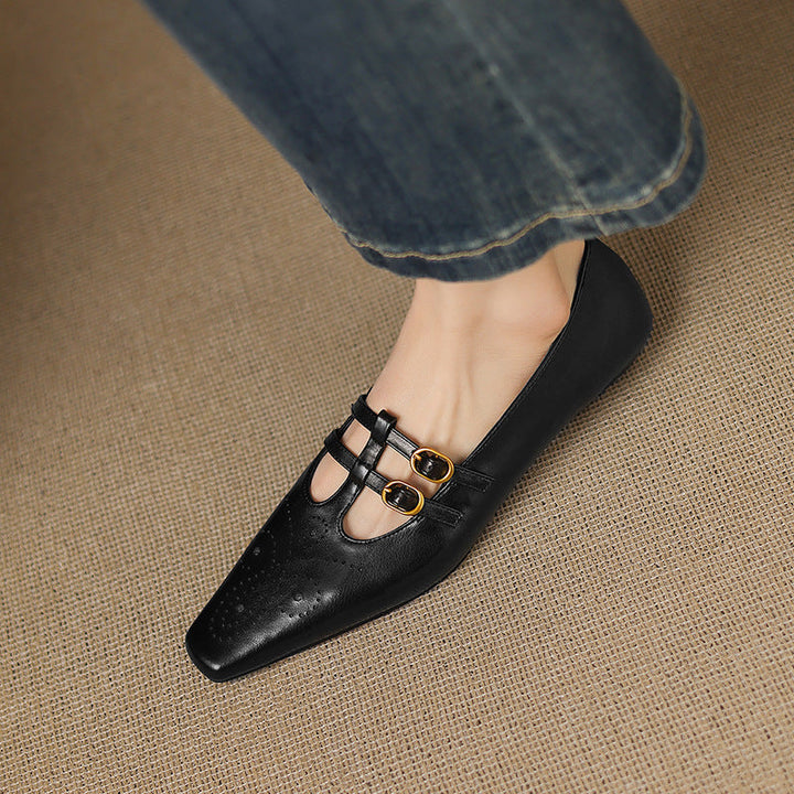 Ceyla | Brogued Double-Strap Mary Jane Flat