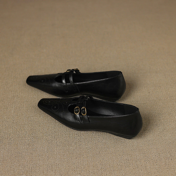 Ceyla | Brogued Double-Strap Mary Jane Flat