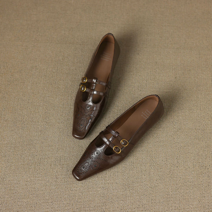 Ceyla | Brogued Double-Strap Mary Jane Flat