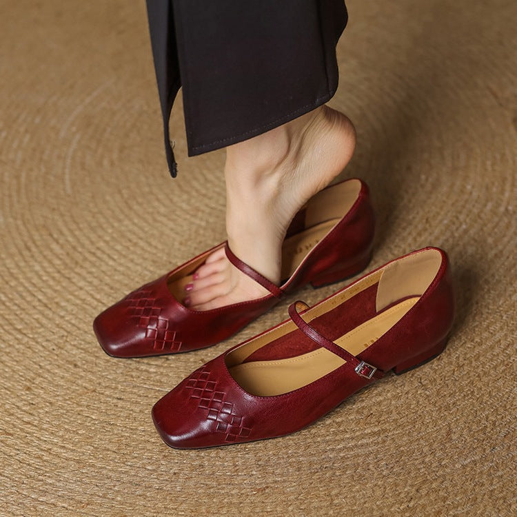 Verity | Square-Toe Mary Jane Flat