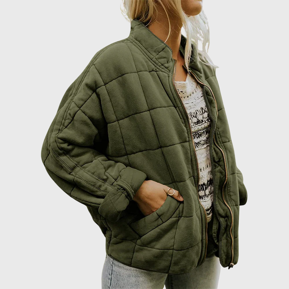 Ruth Quilted Zip-Up Jacket – Lightweight, Cozy Outerwear