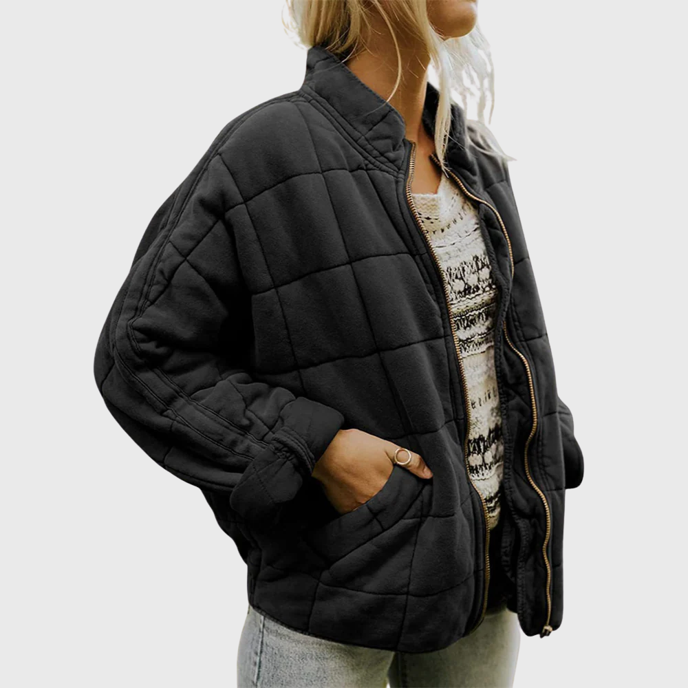 Ruth Quilted Zip-Up Jacket – Lightweight, Cozy Outerwear