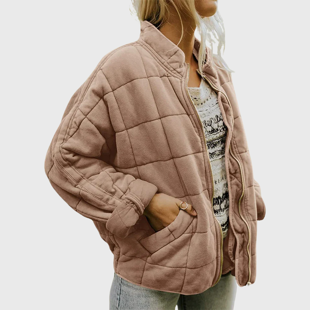 Ruth Quilted Zip-Up Jacket – Lightweight, Cozy Outerwear