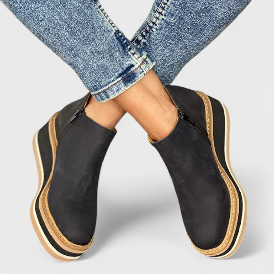 Sandra | Platform Slip-On Ankle Boots