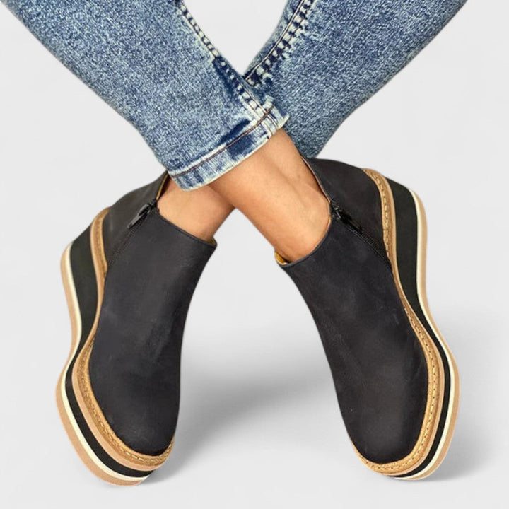 Sandra | Platform Slip-On Ankle Boots