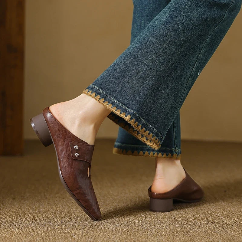 Olga | Genuine Leather Mules